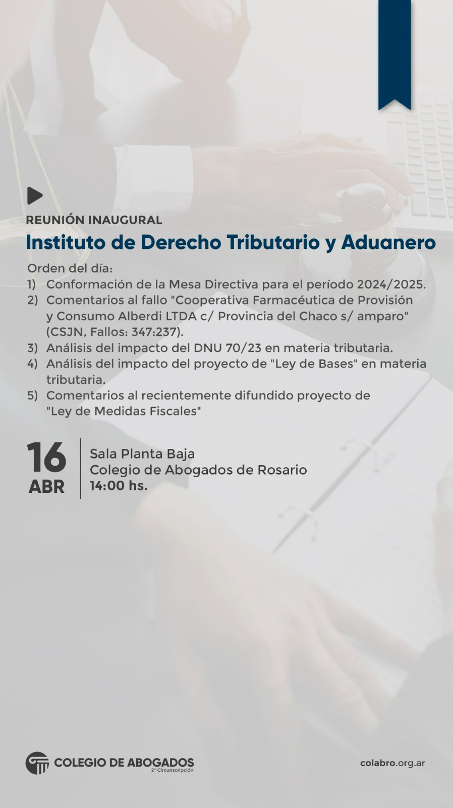 Instituto de Derecho Tributario y Aduanero - Reunión Inaugural - 16/04/2024